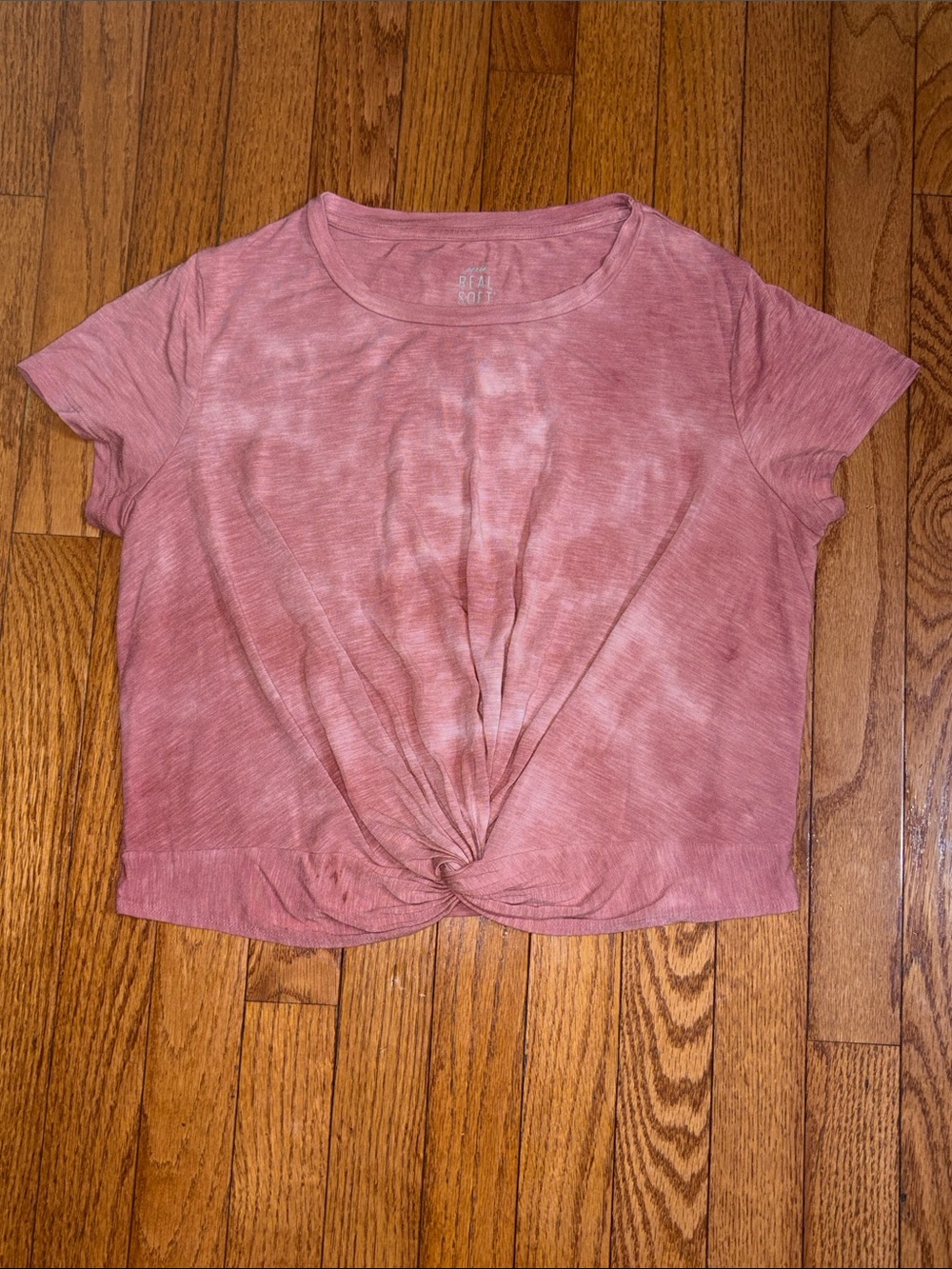 Aeropostale Rose Pink Twist-Front Short Sleeve Tee